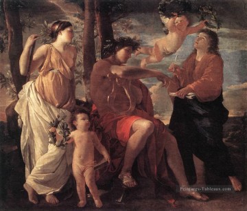 Inspiration du poète classique peintre Nicolas Poussin Peinture à l'huile